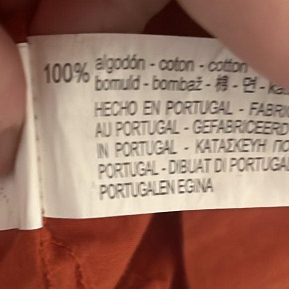 Zara 100% Cotton Orange Long Sleeve Collarless Shirt - Picture 3 of 4